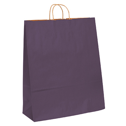 16 x 6 x 19 <span class='fraction'>1/4</span>" Purple Tinted Shopping Bags